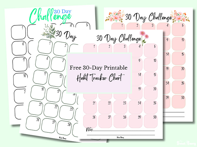Free 30 Day Printable Habit Tracker Chart