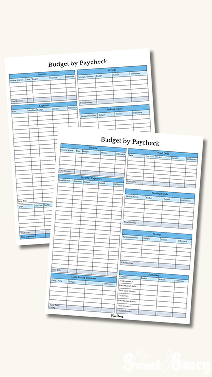 blue budget by paycheck