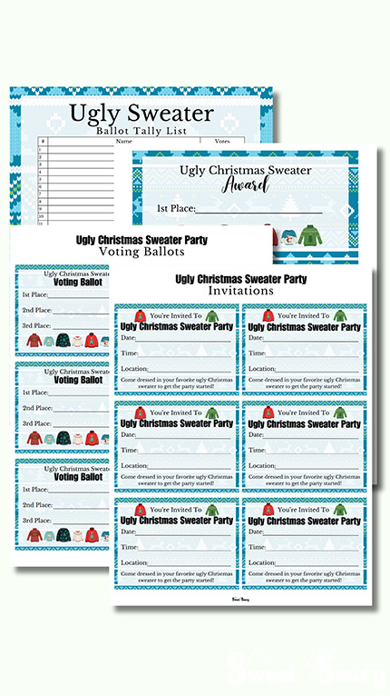 blue ugly sweater voting ballots
