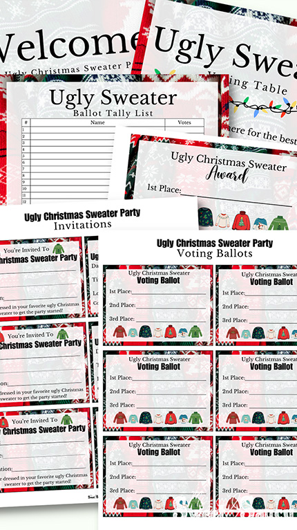 Christmas sweater voting ballot