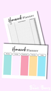 Free Printable Homework Planner Tracker Template - My Sweet and Saucy