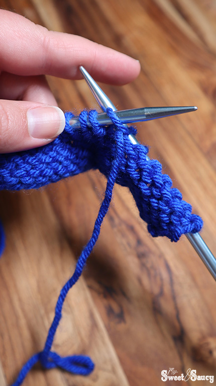 making a purl stitch step 3