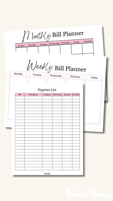 Free Budget By Paycheck Worksheet Planner Printable - My Sweet and Saucy