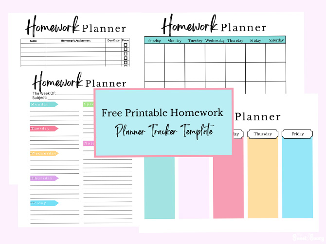 printable homeowk planner tracker