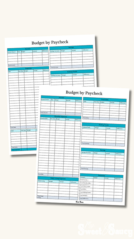 turquoise budget by paycheck