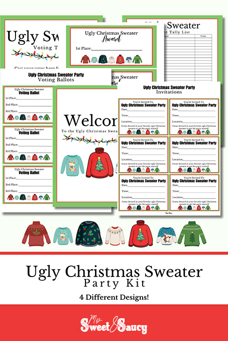 Ugly Christmas Sweater Printable Voting Ballots - My Sweet and Saucy