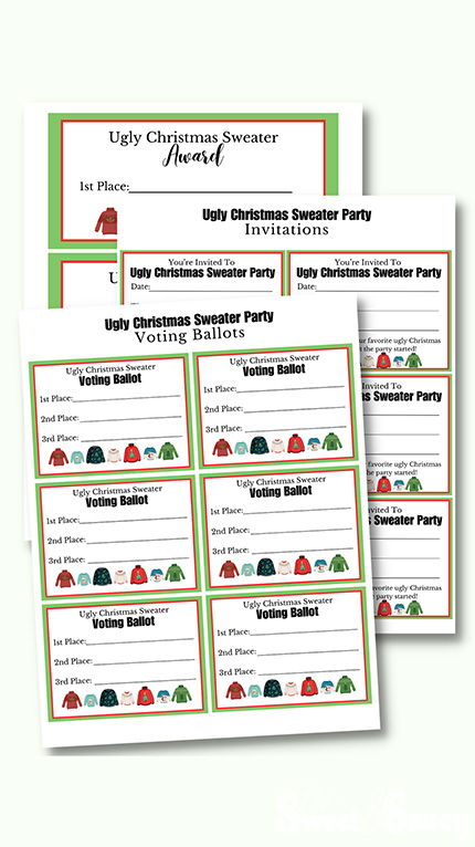 ugly Christmas sweater voting ballot