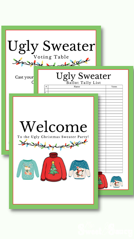 ugly Christmas sweater welcome sign