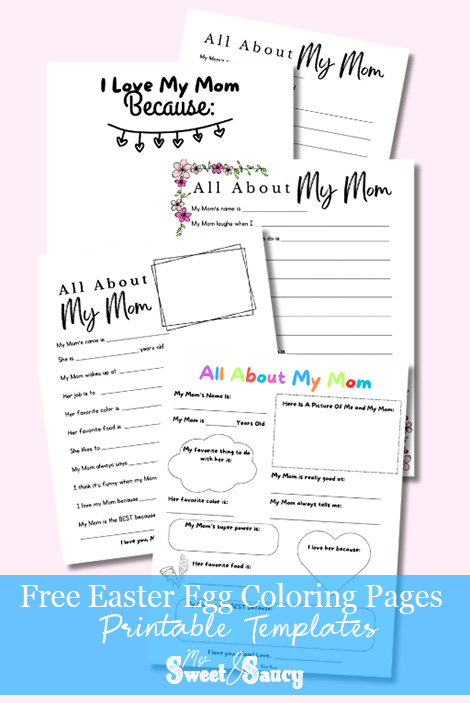 All about my mom worksheet printables