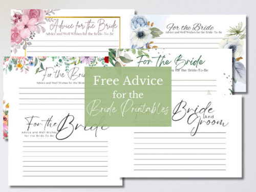 Free Advice for the Bride Printable Cards - My Sweet and Saucy