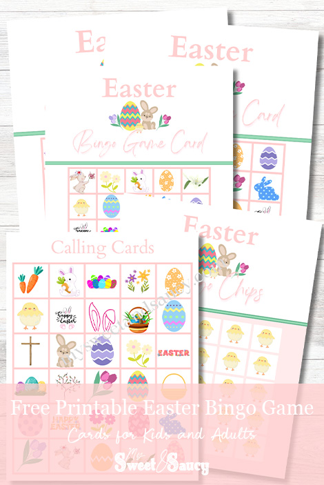free printable easter bingo game cards