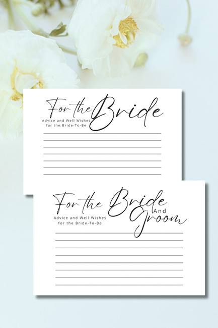 minimalist advice for the bride cards